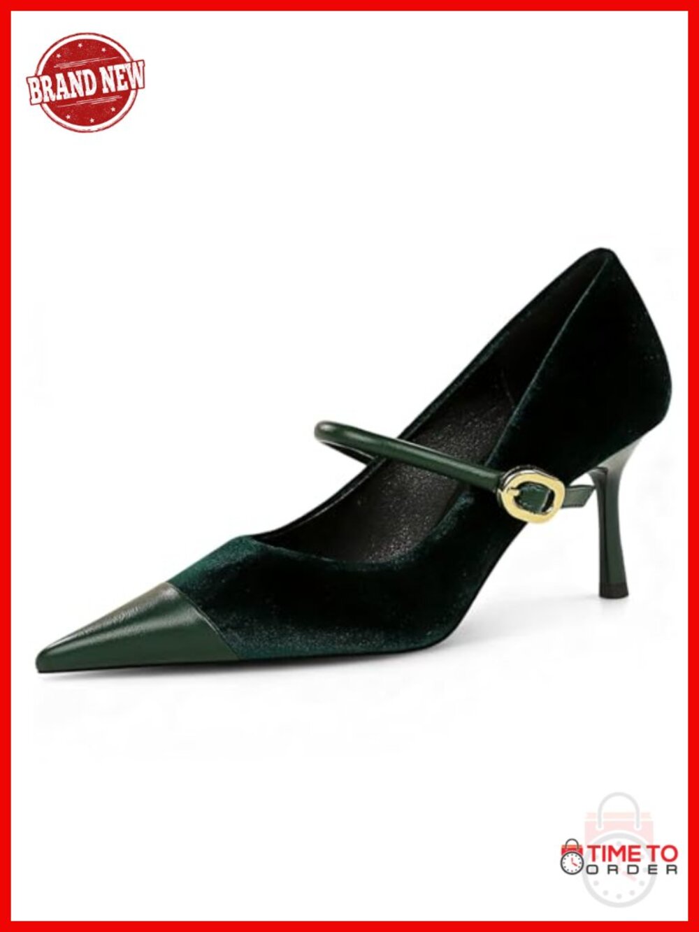 Women's Pointed Toe Stiletto Heeled Pumps Slip On Single-Strap Dressy Shoes